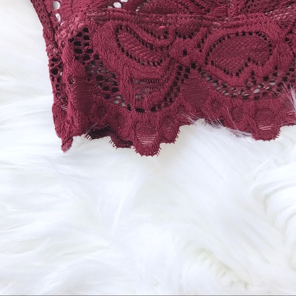 🎀 3 for $30! 🎀 Burgundy Lace X-strap Bralette - Picture 5 of 8